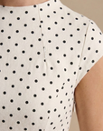 Abito lungo donna in tessuto leggero, a pois — vista 4