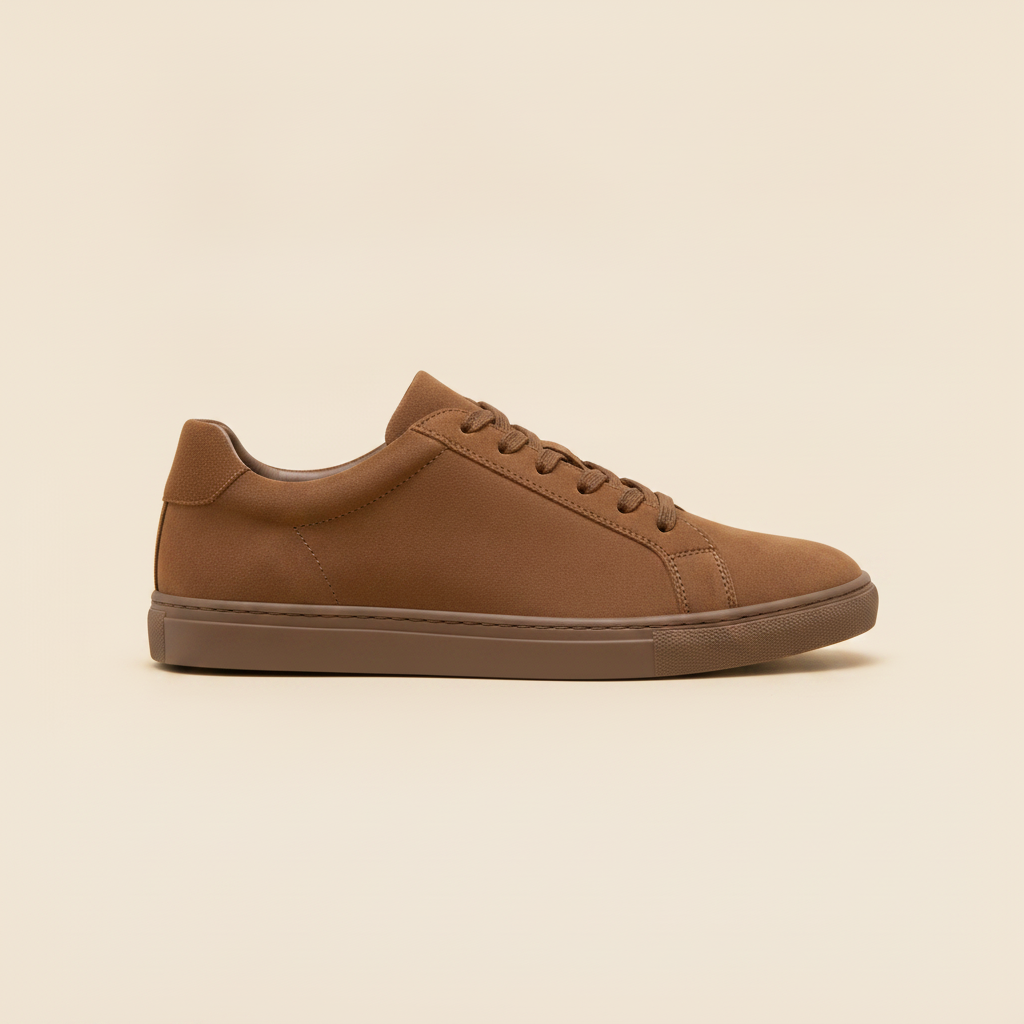 Sneakers Uomo Basse in Camoscio – Casual Morbide ed Eleganti - Marrone