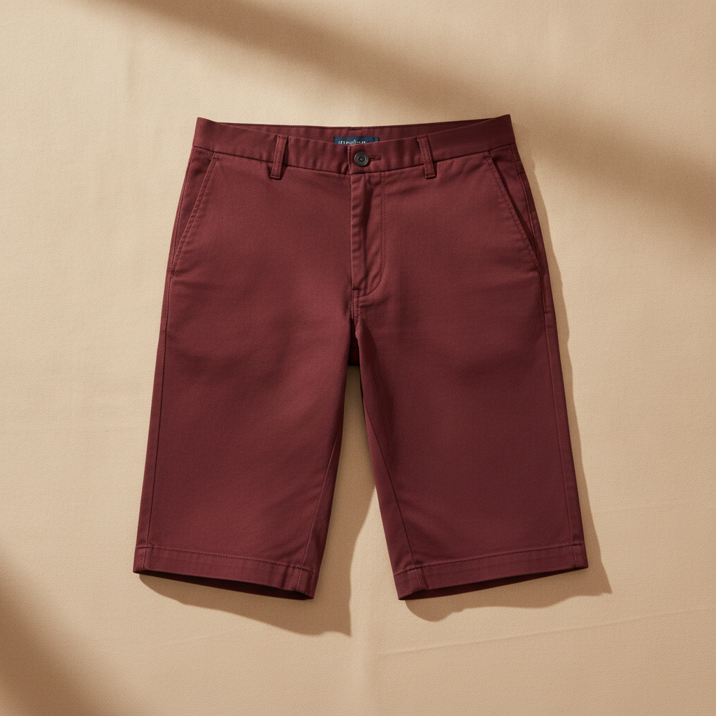 Pantaloncini Chino Slim Uomo – Vestibilità Moderna Aderente - Bordeaux