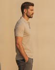 Polo Uomo in Misto Lino – Traspirante e Fresca per l'Estate - vista laterale