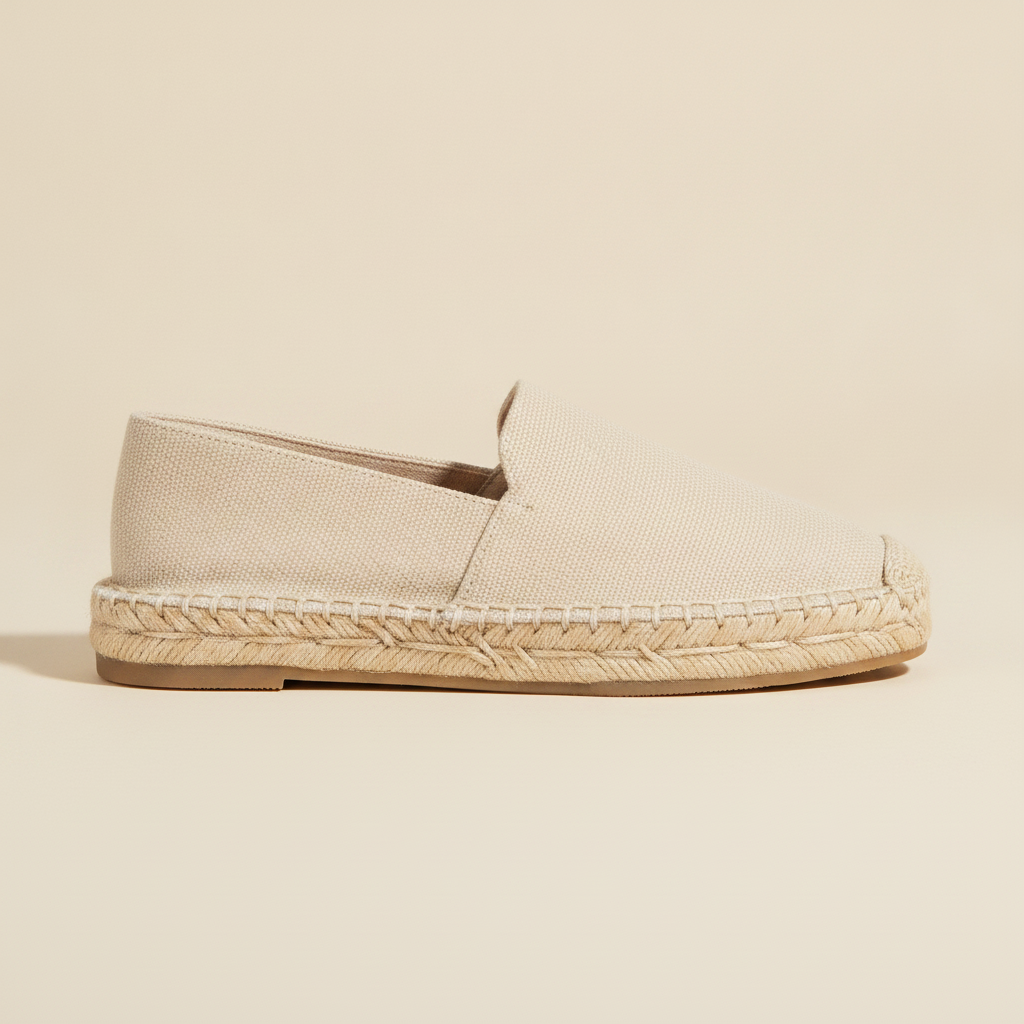 Espadrillas Uomo con Suola in Corda – Tinta Unita Naturale - vista laterale
