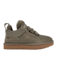 UGG Lowmel Moss Green sneakers donna in pelle scamosciata verde muschio, vista laterale
