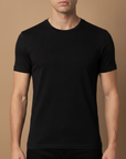 T-shirt Uomo Girocollo Slim Fit – Vestibilità Aderente Moderna - Bianco - indossato