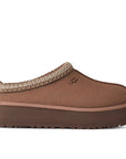 UGG Tazz II Rocky Oak ciabatte platform donna in pelle scamosciata e montone marrone quercia, vista laterale