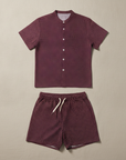 Completo Coordinato Uomo Camicia a Pois e Pantaloncini - Bordeaux a Pois