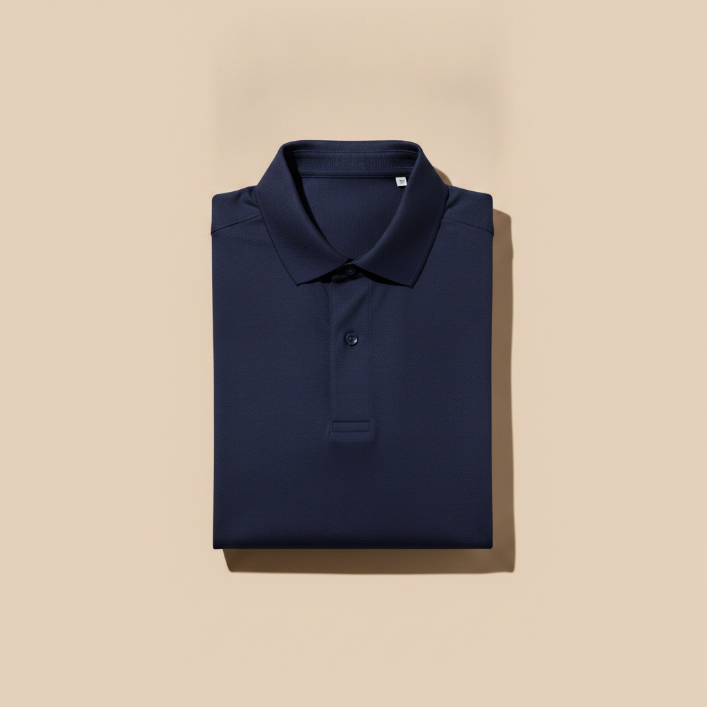 Polo Uomo in Cotone Mercerizzato – Finitura Lucida Premium - Blu Navy