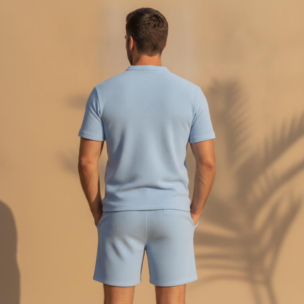 Completo Coordinato Uomo in Spugna e Pantaloncini - vista posteriore
