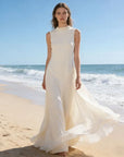 Abito lungo donna in tessuto leggero, aderente