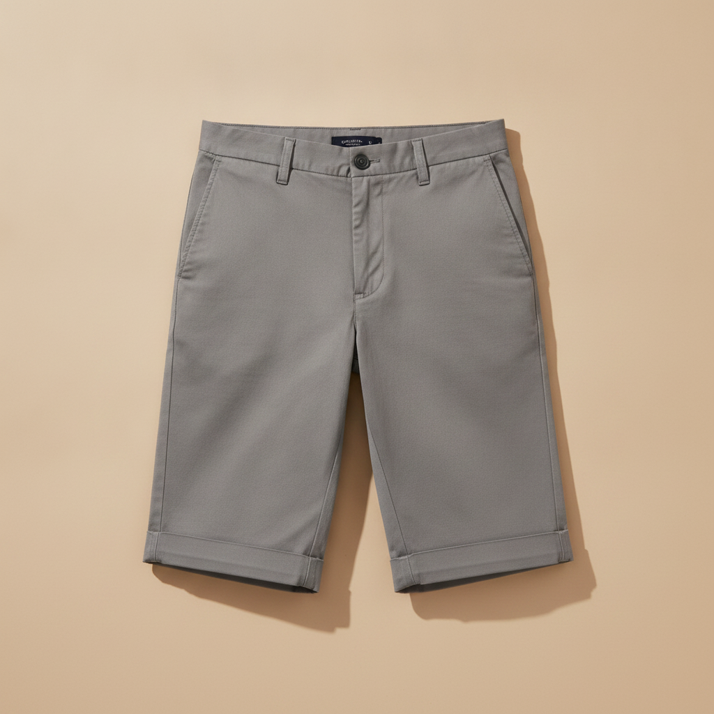Bermuda Chino Uomo con Risvolto – Dettaglio Curato ed Elegante - Grigio