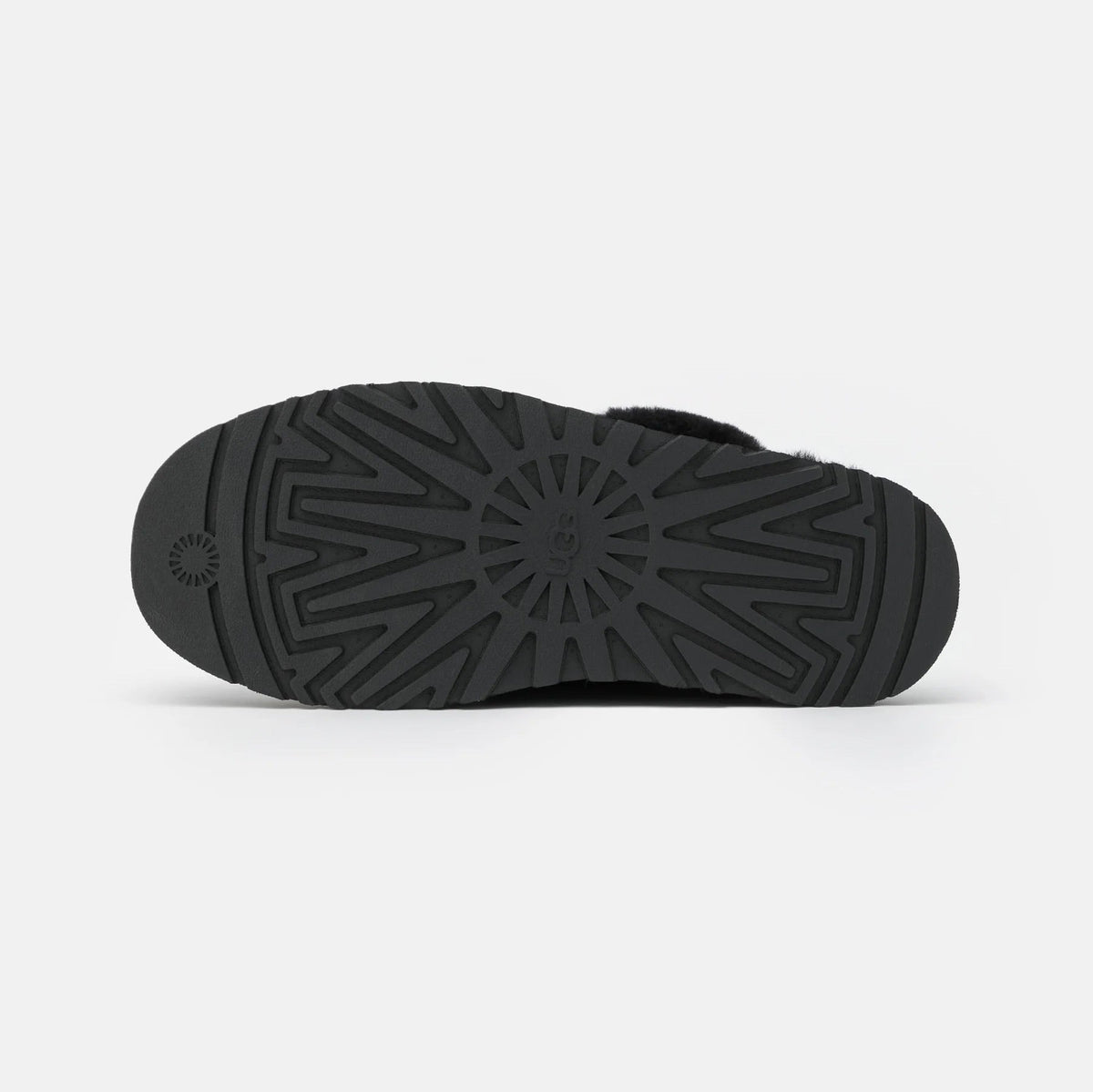 UGG Disquette Black sabot donna in pelle scamosciata e montone nero, dettaglio interno