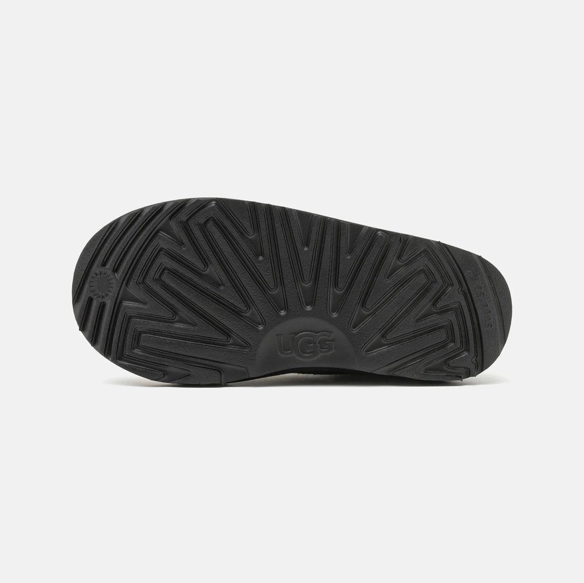 UGG Tasman II Black ciabatte chiuse uomo e donna in pelle scamosciata e montone nero, vista dall'alto