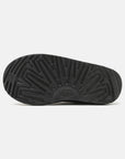 UGG Tasman II Black ciabatte chiuse uomo e donna in pelle scamosciata e montone nero, vista dall'alto