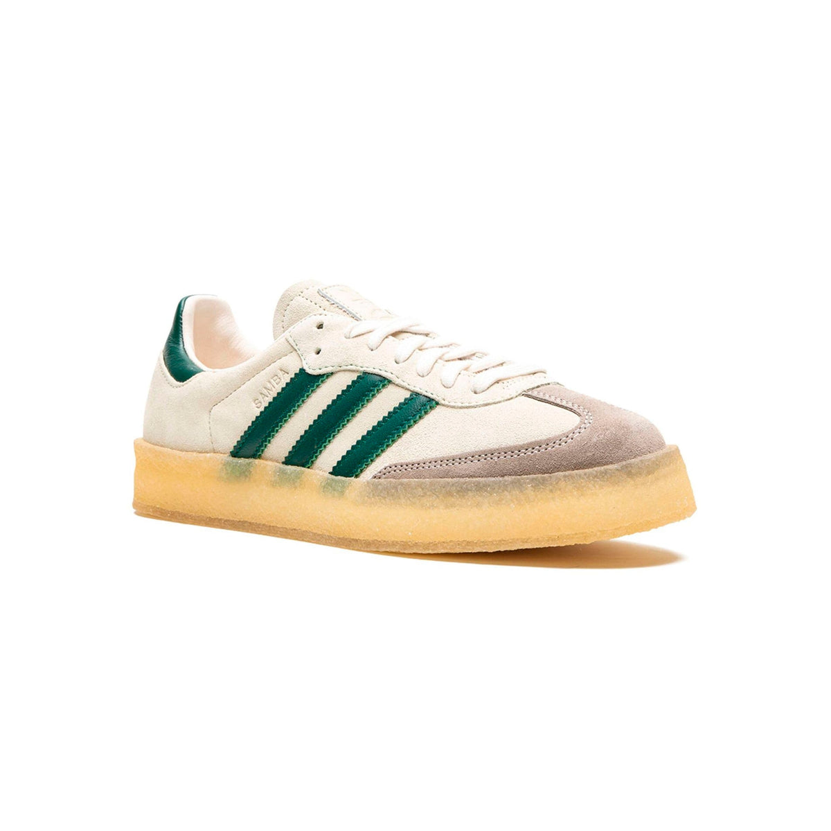 Adidas Samba White Green x Clarks sneakers basse uomo e donna in bianco verde - vista frontale
