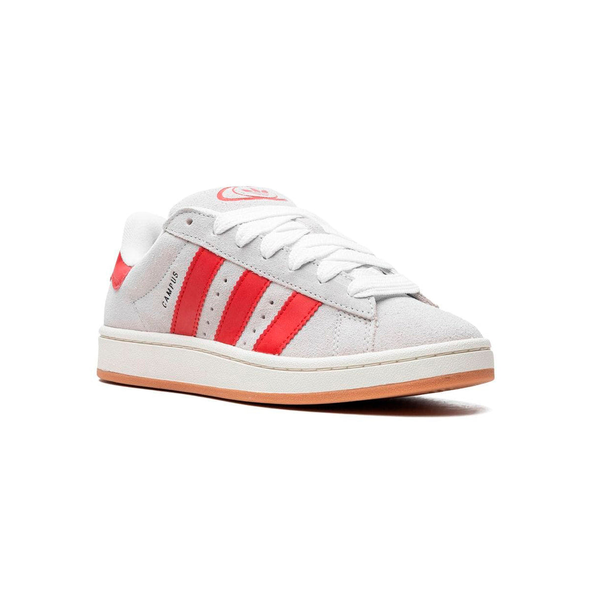 Adidas Campus 00s Crystal White Better Scarlet sneakers basse uomo e donna in bianco rosso - vista frontale