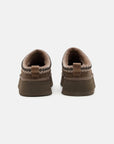UGG Tazz Hickory ciabatte platform donna in pelle scamosciata e montone marrone hickory, dettaglio suola
