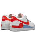 Nike Air Force 1 Low Shadow Bianca con Swoosh Arancione e Blu