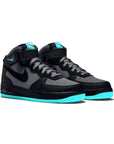 Nike Air Force 1 Mid Grigio e Nero con Dettagli Blu Lava