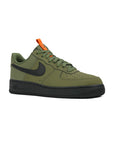 Nike Air Force 1 Low Verde Oliva con Dettagli Neri e Arancioni