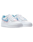 Nike Air Force 1 Low LV8 Bianco con Doppio Swoosh Azzurro e Rosa