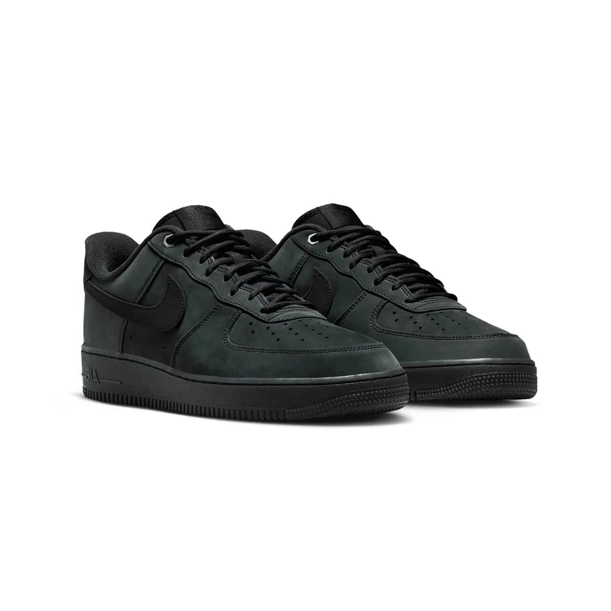Nike Air Force 1 Low Black Nubuck Nero Uomo Donna - 2