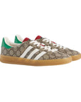 Sneakers Adidas Gazelle x Gucci Beige con Monogramma GG e Suola Gum