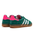 Sneakers Adidas Gazelle Indoor Verde con Dettagli Rosa e Bianche in Suede