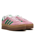 Adidas Gazelle Bold Scarpe Rosa con Strisce Verdi Donna Platform Gum