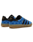 Sneakers Adidas Gazelle x Gucci Blu con Monogramma GG e Dettagli Neri