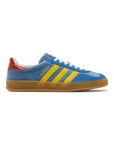 Sneakers Adidas Gazelle x Gucci Azzurro Chiaro con Strisce Gialle in Suede