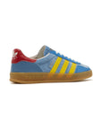 Sneakers Adidas Gazelle x Gucci Azzurro Chiaro con Strisce Gialle in Suede