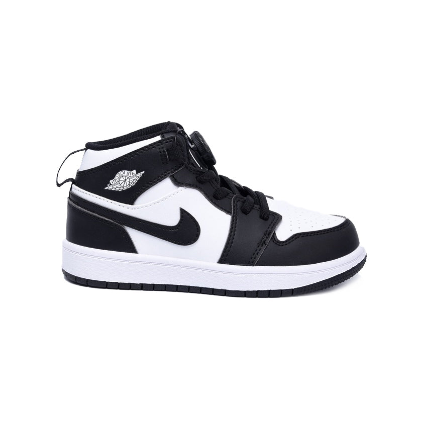 Nike Air Jordan 1 High Bambino Panda Bianco Nero Chiusura Boa - 1