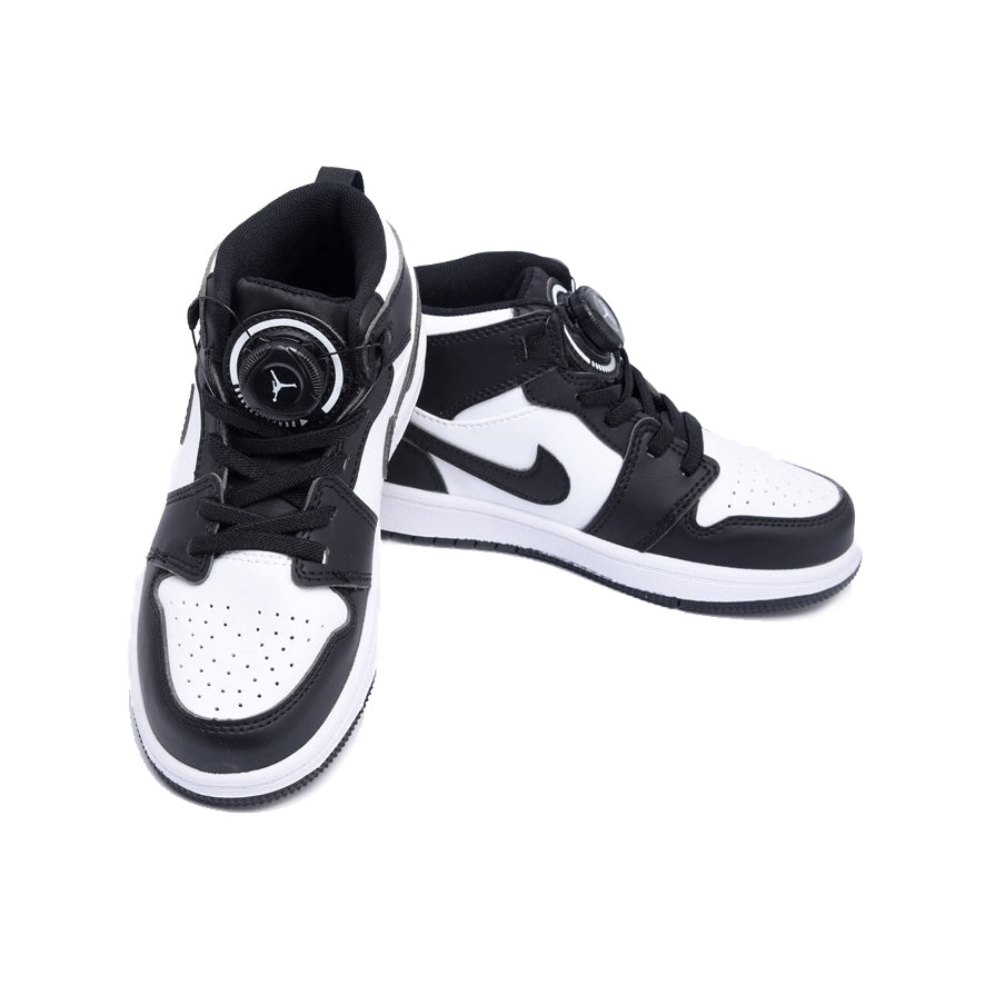 Nike Air Jordan 1 High Bambino Panda Bianco Nero Chiusura Boa - 2