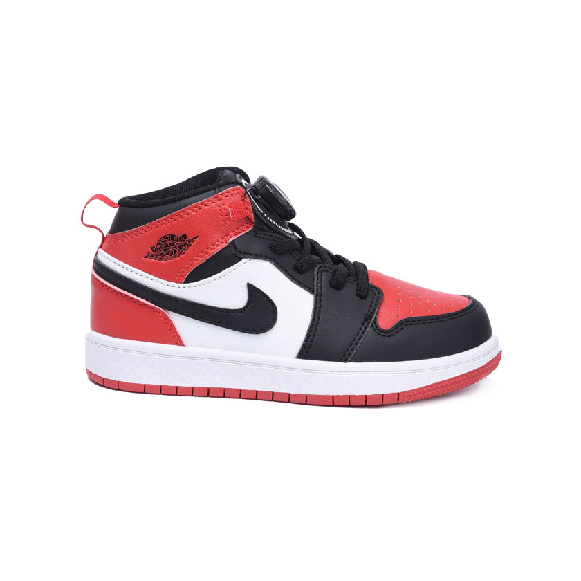 Nike Air Jordan 1 High Bambino Bred Toe Rosso Nero Bianco Boa - 1