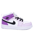 Nike Air Jordan 1 Mid Bambina Viola e Bianche Barely Grape con Boa