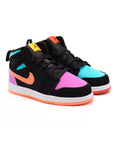 Nike Air Jordan 1 Mid Bambino Multicolor Nero Rosa Arancione