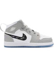 Nike Air Jordan 1 Mid Bambino Grigie e Bianche Stile Dior