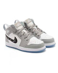 Nike Air Jordan 1 Mid Bambino Grigie e Bianche Stile Dior