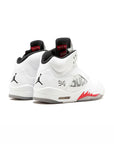 Nike Air Jordan 5 Retro Supreme Bianco Rosso Argento Uomo