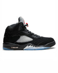 Nike Air Jordan 5 Retro Pelle Nera Argento Uomo