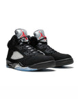 Nike Air Jordan 5 Retro Pelle Nera Argento Uomo