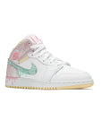 Nike Air Jordan 1 Mid Bianco Rosa Verde Paint Drip Retro