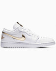 Nike Air Jordan 1 Low Bianca Oro Metallizzato Pelle Premium