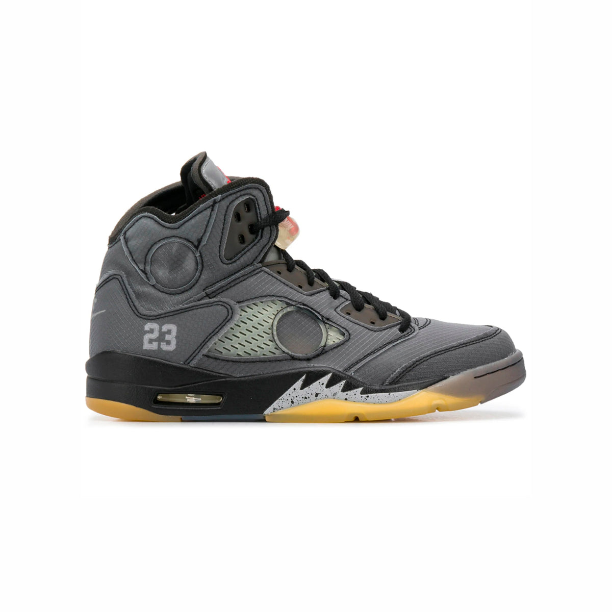 Nike Air Jordan 5 Retro Off-White Grigio Nero Giallo Uomo