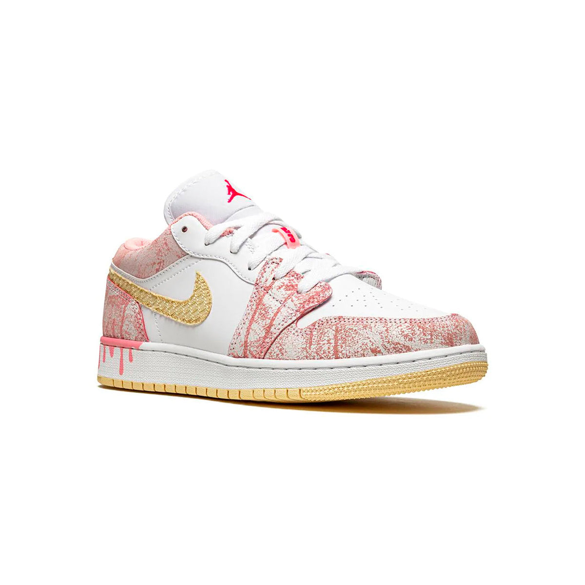 Nike Air Jordan 1 Low Paint Drip Donna Uomo Rosa Oro
