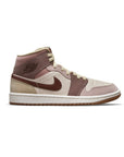 Nike Air Jordan 1 Mid Marrone Rosa Smoky Mauve Retro