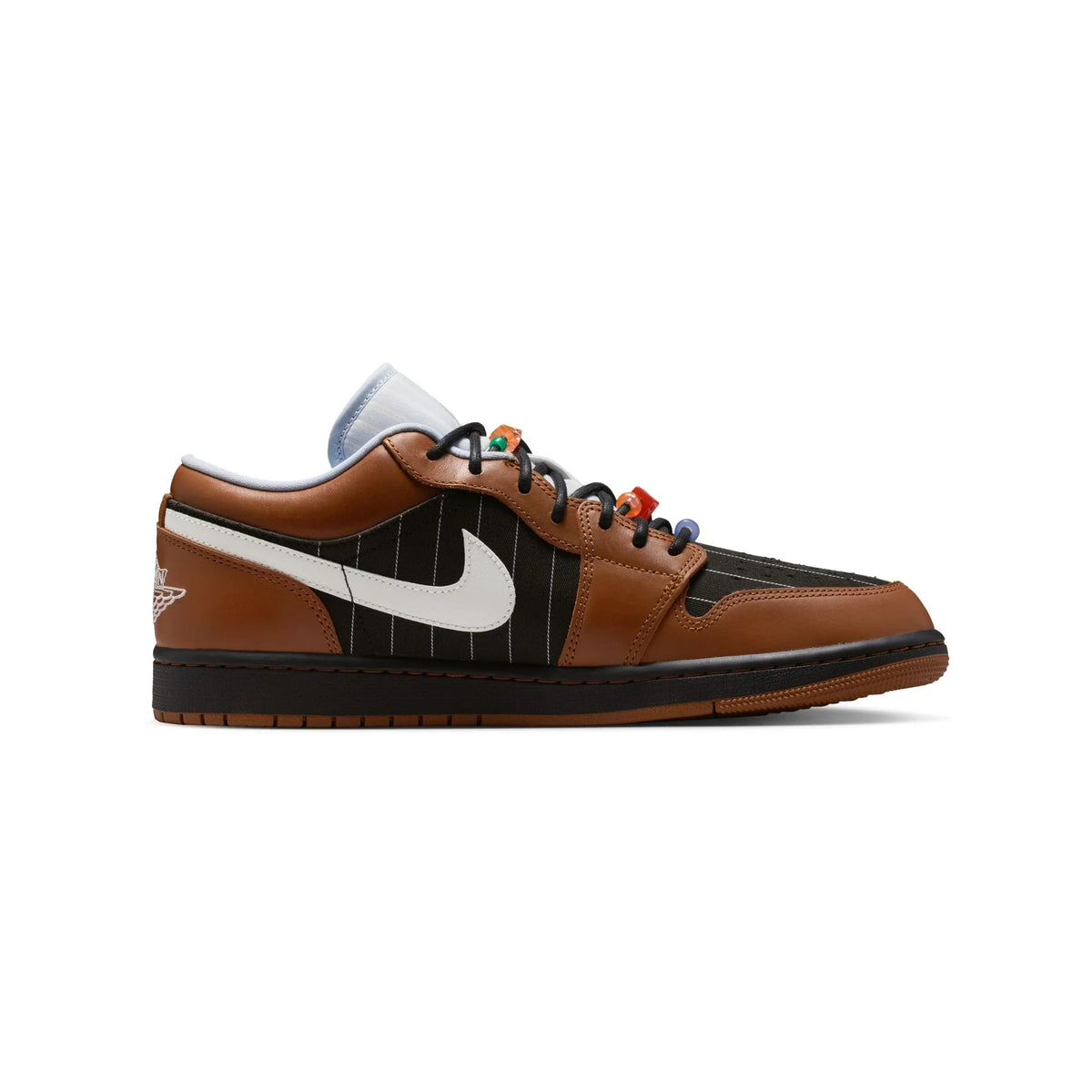 Nike Air Jordan 1 Low SE Pinstripes Nero Orewood Marrone Uomo - 1