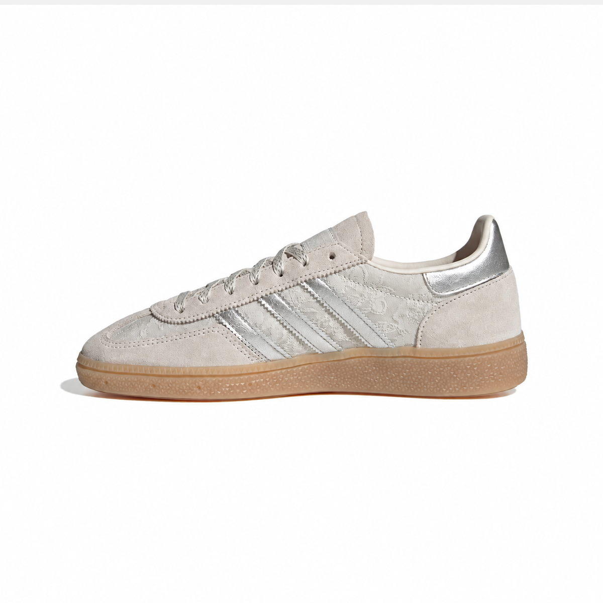Adidas Spezial Chalk Pearl Silver Metallic sneakers basse uomo e donna in bianco argento - dettaglio tomaia