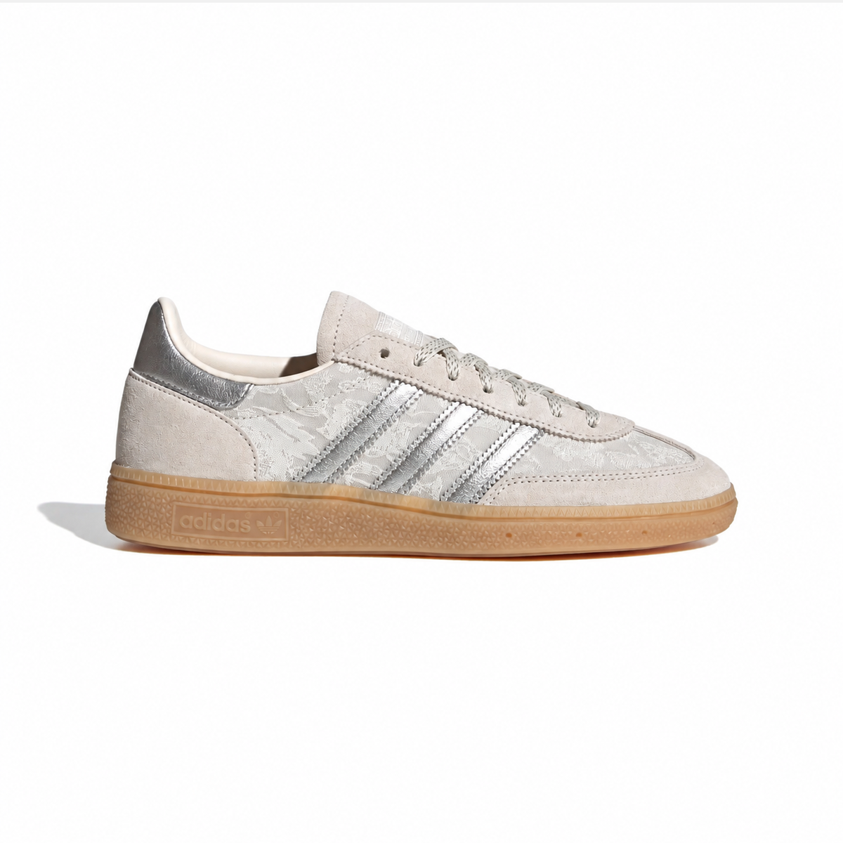 Adidas Spezial Chalk Pearl Silver Metallic sneakers basse uomo e donna in bianco argento - vista laterale