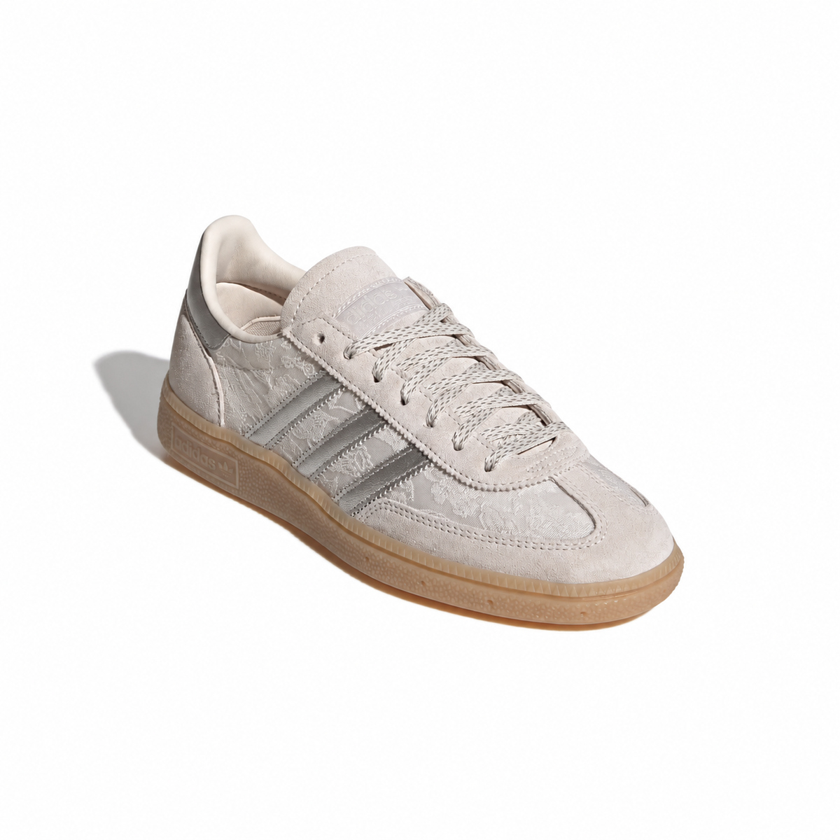 Adidas Spezial Chalk Pearl Silver Metallic sneakers basse uomo e donna in bianco argento - vista frontale