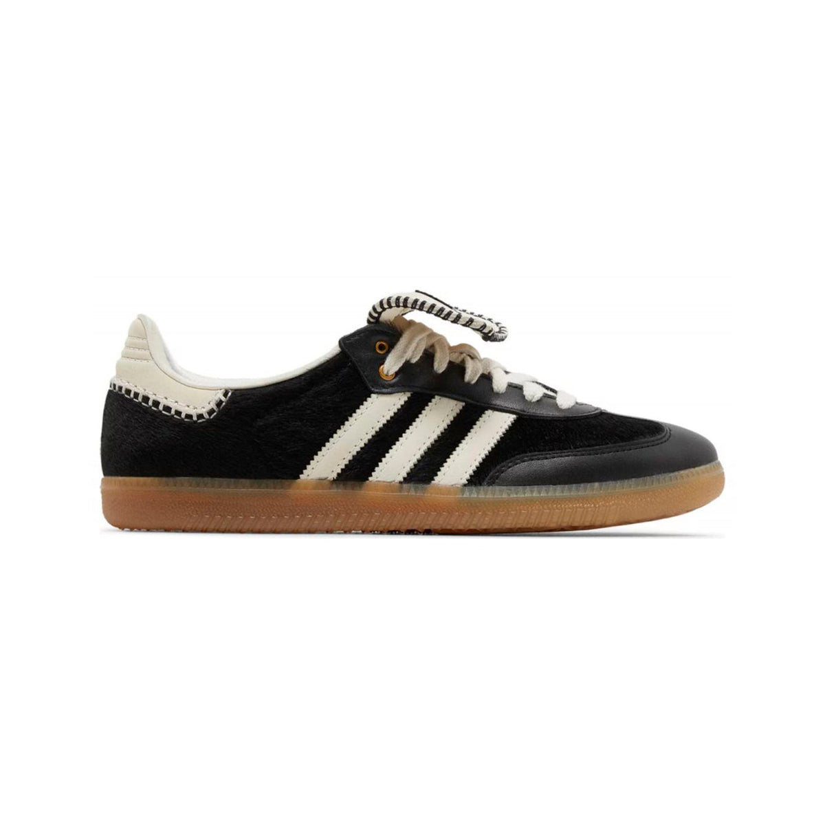 Adidas Samba Core Black x Wales Bonner sneakers basse uomo e donna in nero - vista laterale